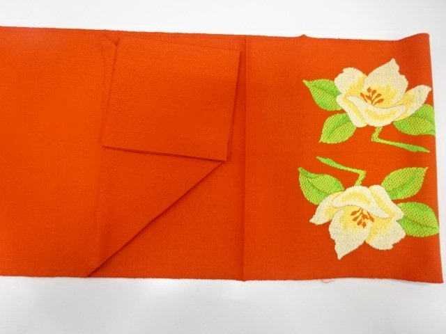  花模様織り出し　名古屋帯